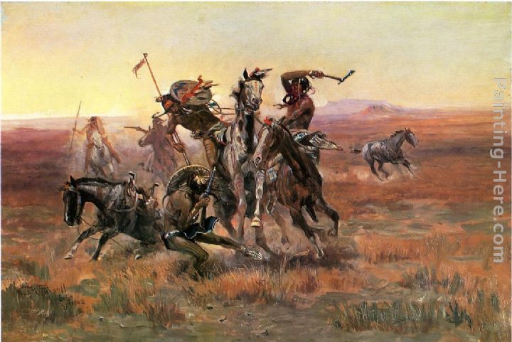 When Blackfeet and Sioux Meet painting - Charles Marion Russell When Blackfeet and Sioux Meet art painting